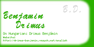 benjamin drimus business card