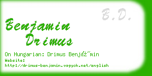 benjamin drimus business card